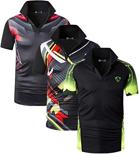 jeansian Herren 3 Stuck Mischen Pack Sport Polo T-Shirt LSL304 310 312 Black XL von jeansian