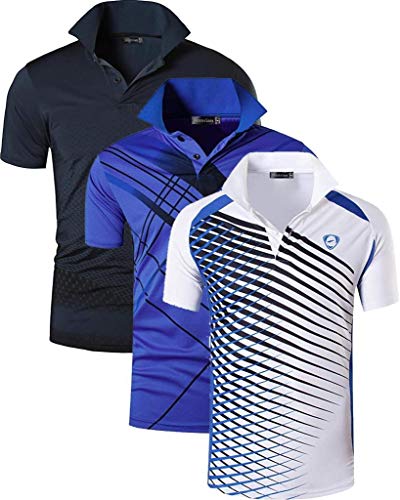 jeansian Herren 3 Stuck Mischen Pack Sport Polo T-Shirt LSL195 MixPackE S von jeansian