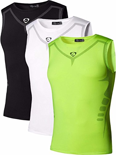 jeansian Herren Sportswear 3 Packs Sport Compression Tank Tops Vests Shirt LSL207 PackD L von jeansian