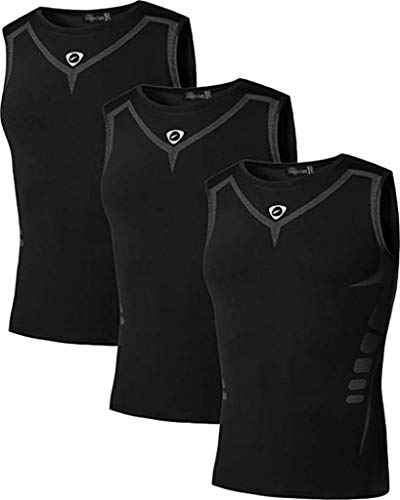 jeansian Herren Sportswear 3 Packs Sport Compression Tank Tops Vests Shirt LSL207 PackE M von jeansian