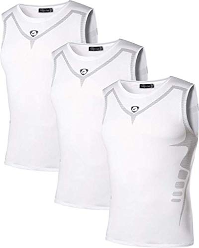 jeansian Herren Sportswear 3 Packs Sport Compression Tank Tops Vests Shirt LSL207 PackF L von jeansian