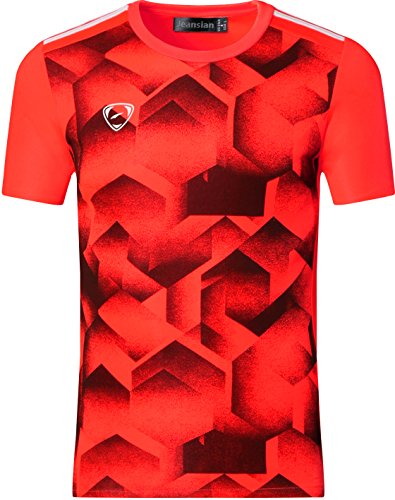 jeansian Herren Sportswear Short Sleeve T-Shirt (USA L, LSL204a_Orange) von jeansian