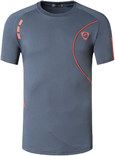 jeansian Herren Sportswear Short Sleeve T-Shirt LSL1059 Gray L von jeansian