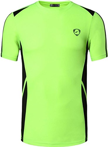 jeansian Herren Sportswear Short Sleeve T-Shirt LSL148_GreenYellow XL von jeansian