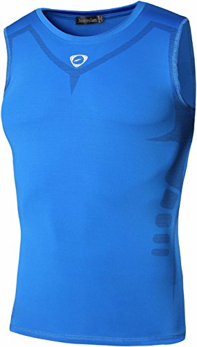 jeansian Herren Sportswear Sleeveless Sports Tank Tops LSL207 Blue L von jeansian