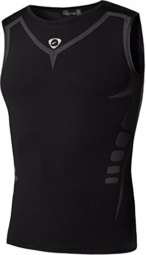 jeansian Herren Sportswear Sleeveless Sports Tank Tops LSL207 Black XXL von jeansian