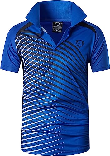 jeansian Herren Summer Sportswear Wicking Breathable Short Sleeve Polo T-Shirts Tops LSL243 Blue XL von jeansian