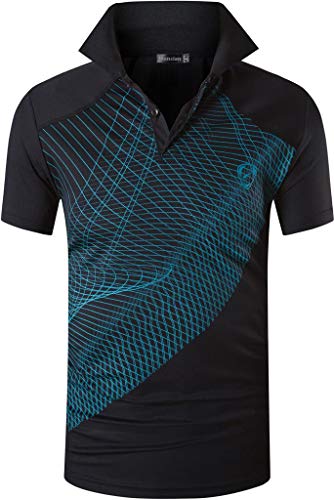 jeansian Herren Summer Sportswear Wicking Breathable Short Sleeve Polo T-Shirts Tops LSL244 Black S von jeansian