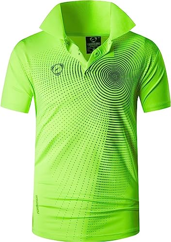 jeansian Herren Summer Sportswear Wicking Breathable Short Sleeve Polo T-Shirts Tops LSL266 GreenYellow XXL von jeansian
