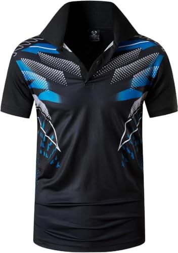 jeansian Herren Summer Sportswear Wicking Breathable Short Sleeve Polo T-Shirts Tops LSL304 Blackblue L von jeansian