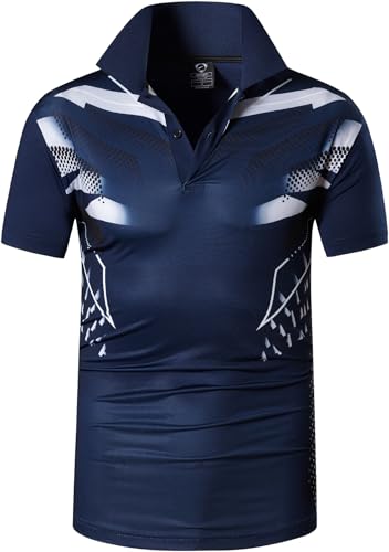 jeansian Herren Summer Sportswear Wicking Breathable Short Sleeve Polo T-Shirts Tops LSL304 Navy M von jeansian