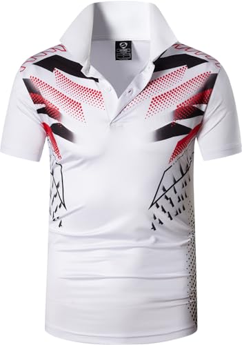 jeansian Herren Summer Sportswear Wicking Breathable Short Sleeve Polo T-Shirts Tops LSL304 White XL von jeansian