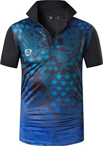 jeansian Herren Summer Sportswear Wicking Breathable Short Sleeve Polo T-Shirts Tops LSL315 Black L von jeansian