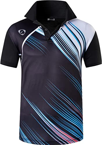 jeansian Herren Summer Sportswear Wicking Breathable Short Sleeve Polo T-Shirts Tops LSL335 Black M von jeansian