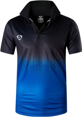 jeansian Herren Summer Sportswear Wicking Breathable Short Sleeve Polo T-Shirts Tops LSL357 Blackblue XXL von jeansian