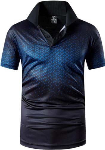 jeansian Herren Summer Sportswear Wicking Breathable Short Sleeve Polo T-Shirts Tops LSL358 Blackblue L von jeansian
