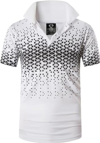 jeansian Herren Summer Sportswear Wicking Breathable Short Sleeve Polo T-Shirts Tops LSL358 Whiteblack L von jeansian