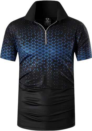 jeansian Herren Summer Sportswear Wicking Breathable Short Sleeve Polo T-Shirts Tops LSL359 Blackblue XXL von jeansian