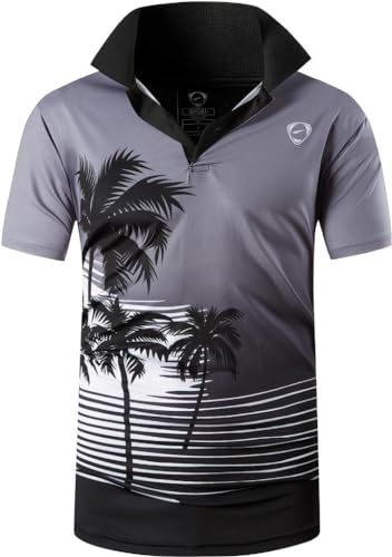 jeansian Herren Summer Sportswear Wicking Breathable Short Sleeve Polo T-Shirts Tops LSL360 Gray XXL von jeansian