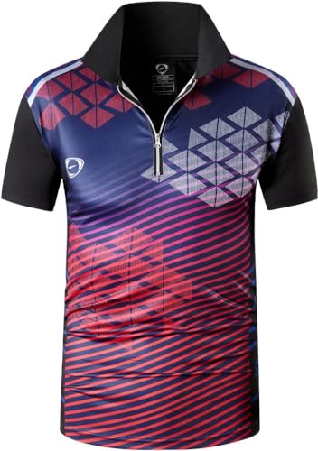 jeansian Herren Summer Sportswear Wicking Breathable Short Sleeve Polo T-Shirts Tops LSL361 Black L von jeansian