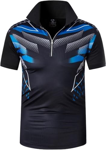 jeansian Herren Summer Sportswear Wicking Breathable Short Sleeve Polo T-Shirts Tops LSL365 Blackblue XL von jeansian