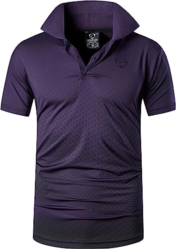 jeansian Herren Summer Sportswear Wicking Breathable Short Sleeve Polo T-Shirts Tops LSL195 Darkpurple L von jeansian