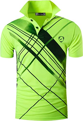 jeansian Herren Summer Sportswear Wicking Breathable Short Sleeve Polo T-Shirts Tops LSL226 GreenYellow M von jeansian