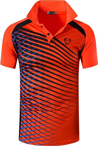 jeansian Herren Summer Sportswear Wicking Breathable Short Sleeve Polo T-Shirts Tops LSL243 Orange XL von jeansian