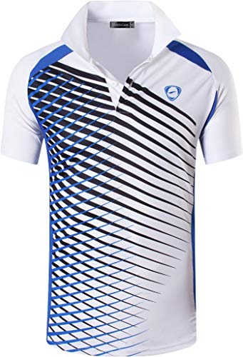 jeansian Herren Summer Sportswear Wicking Breathable Short Sleeve Polo T-Shirts Tops LSL243 White S von jeansian