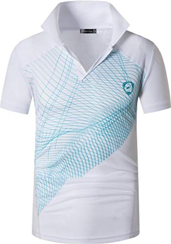 jeansian Herren Summer Sportswear Wicking Breathable Short Sleeve Polo T-Shirts Tops LSL244 White S von jeansian