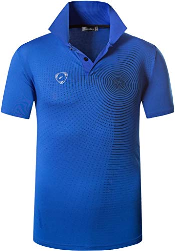 jeansian Herren Summer Sportswear Wicking Breathable Short Sleeve Polo T-Shirts Tops LSL266 Blue XL von jeansian