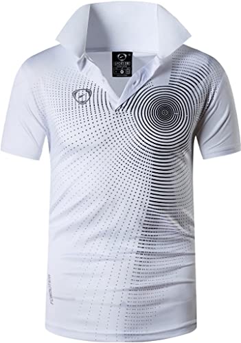 jeansian Herren Summer Sportswear Wicking Breathable Short Sleeve Polo T-Shirts Tops LSL266 Whiteblack L von jeansian