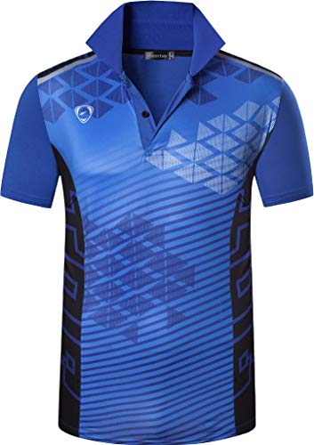 jeansian Herren Summer Sportswear Wicking Breathable Short Sleeve Polo T-Shirts Tops LSL294 Blue XXL von jeansian