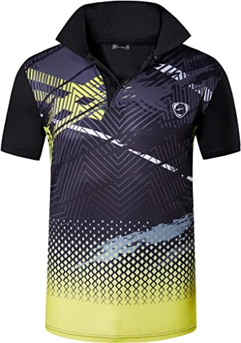 jeansian Herren Summer Sportswear Wicking Breathable Short Sleeve Polo T-Shirts Tops LSL332 Black L von jeansian