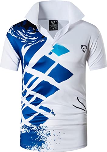 jeansian Herren Summer Sportswear Wicking Breathable Short Sleeve Polo T-Shirts Tops LSL350 White XXL von jeansian