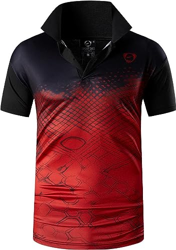 jeansian Herren Summer Sportswear Wicking Breathable Short Sleeve Polo T-Shirts Tops LSL352 Black L von jeansian