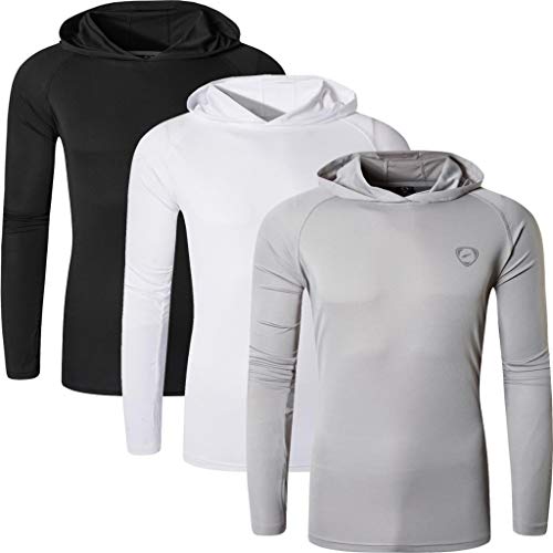 jeansian Herren UPF 50+ UV Sonnenschutz Outdoor-Aktivitäten Sport Hoodie T-Shirt LA271 PackC L von jeansian