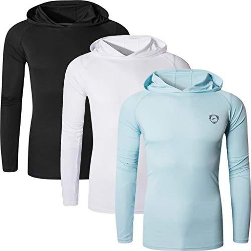 jeansian Herren UPF 50+ UV Sonnenschutz Outdoor-Aktivitäten Sport Hoodie T-Shirt LA271 PackD XXL von jeansian