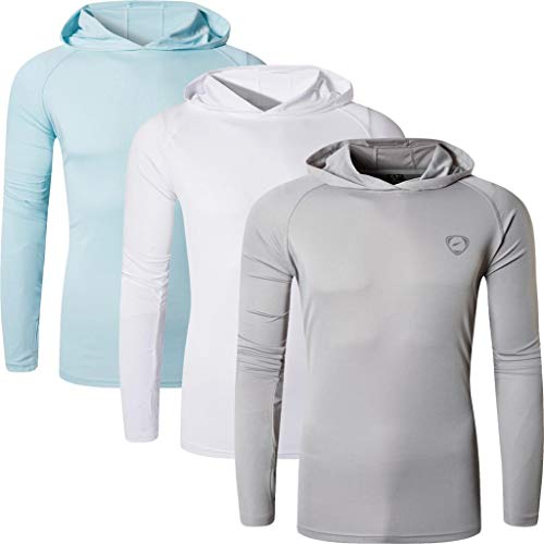 jeansian Herren UPF 50+ UV Sonnenschutz Outdoor-Aktivitäten Sport Hoodie T-Shirt LA271 PackF L von jeansian