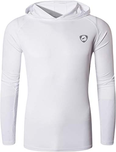 jeansian Herren UPF 50+ UV Sonnenschutz Outdoor-Aktivitäten Sport Hoodie T-Shirt LA271 White XL von jeansian