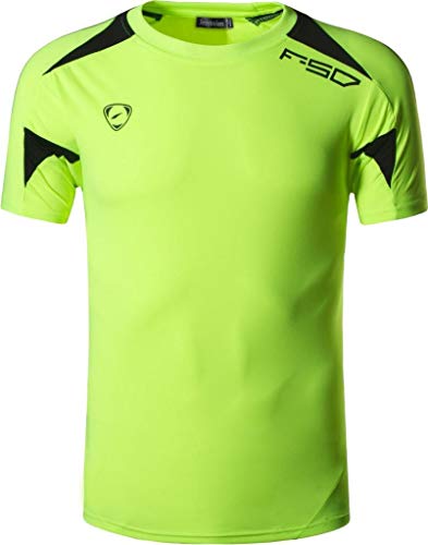 jeansian Jungen Active Sport Short Sleeve Breathable T-Shirts Tees Tops LBS705 GreenYellow M von jeansian