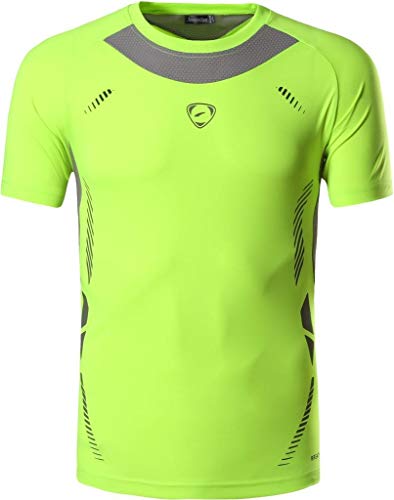 jeansian Jungen Active Sport Short Sleeve Breathable T-Shirts Tees Tops LBS707 GreenYellow L von jeansian