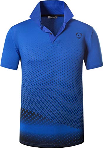 jeansian LSL195 Herren-Polo-Shirt für Sport im Freien, schnell-trocknend, kurzärmelig, Lsl195_blau, Mittel von jeansian