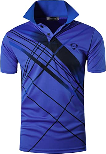 jeansian LSL195 Herren-Polo-Shirt für Sport im Freien, schnell trocknend, kurzärmelig, Lsl226_blue, XX-Large von jeansian