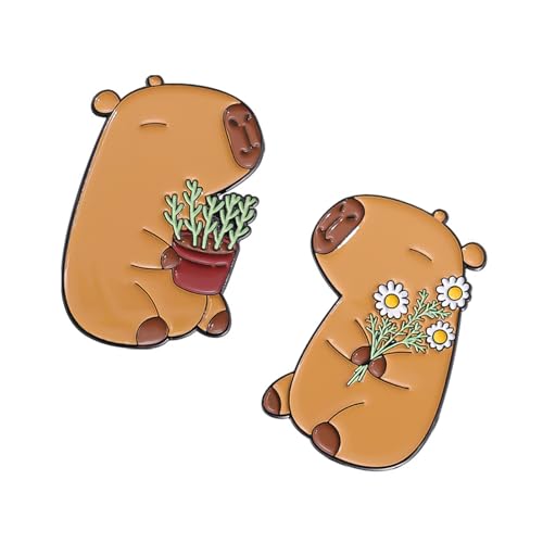 1 Paar Capybaras Revers Pin Cartoon Rucksack Abzeichen Mode Brosche Handgefertigtes Accessoire Für Frauen Täglich Modische Tierbrosche von jebyltd