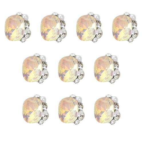 10 Stück/Set Nail Art Short Square Nail Heart Nail Art Strasssteine ​​Nail Art Dekoration Für Frauen Mädchen 10 Stück Herz Nail Nail Rhinestones Nail Art Short Square Nail Charm von jebyltd