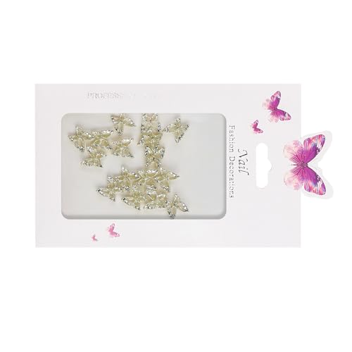 20 Stück Schmetterlings-Flügelnägel aus Legierung verleihen Ihren Nageldesigns eine einzigartige Note. Für Damen und Mädchen, einfach anzubringen und zu entfernen von jebyltd