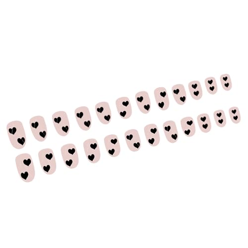 24 Pcs Mandelpresse Auf Nägeln Valentinstag Französische Gefälschte Nägel Acryl False Nails Künstliche Klebstoffe Auf Frauen Mädchen Acrylkleber Nagel Für Frauen Klar von jebyltd
