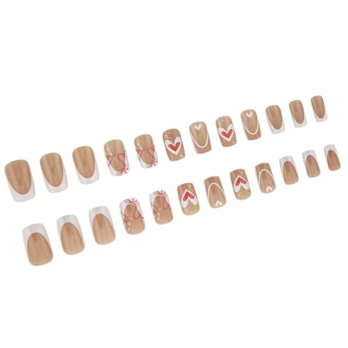 24pcs Press Auf Nails Square Klebstoffe Auf Nägeln Französisch Gefälschte Designs Falsche Künstliche Geschenke Für Frauen Mädchen Acrylkleser Nagel Für Frauen Klar von jebyltd
