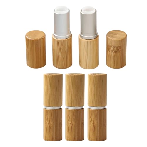5pcs Bambus Leere Lippenstifthalter Lip Gloss Storage Holder Für Make Up Enthusiasten Und Kosmetikrohrkosmetikrohr Für Schönheitskosmetikwerkzeug von jebyltd
